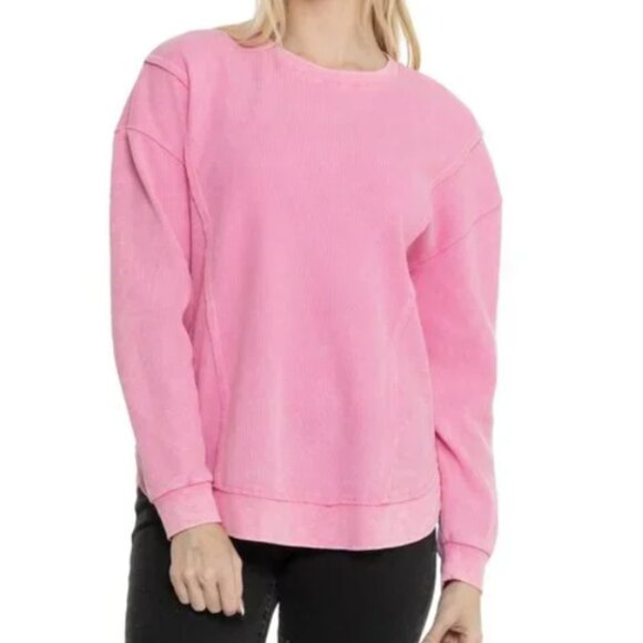 SUNNYSIDE BY SUNDRY Oversized Waffle Knit Crewneck Pullover Sweater Size Medium - Picture 1 of 5